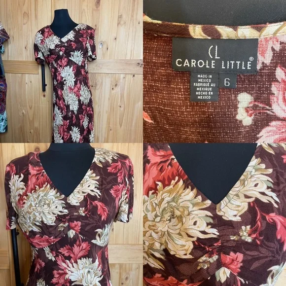 Vintage 90’s Carole Little floral maxi dress - bias cut - Picture 5 of 10